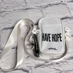 Phluid have hope white cross body bag new